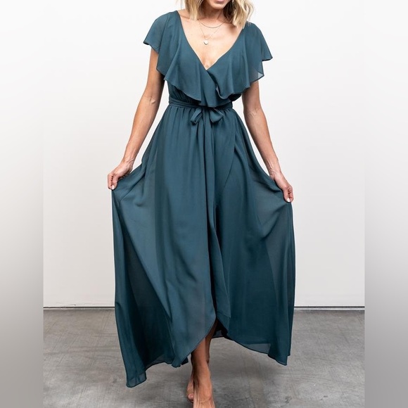 (Dusty Topaz blue)Katya Ruffle Maxi Dress (Baltic born) - Picture 2 of 13